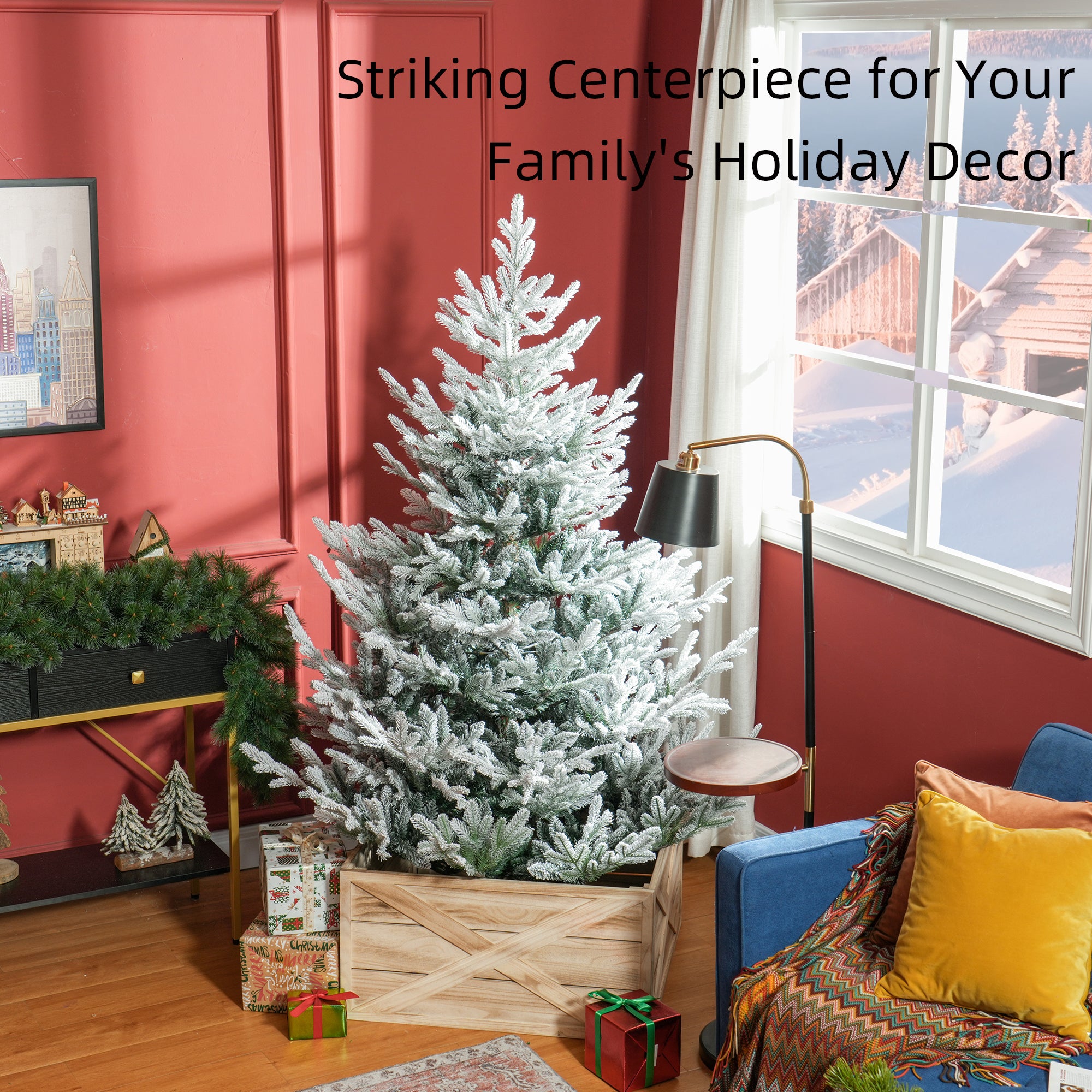 HOMCOM 6ft Green Artificial Christmas Tree: Realistic Hinged Pine Xmas Tree w/ 795 Auto-Open Branches, Steel Base for Home & Holiday Decor