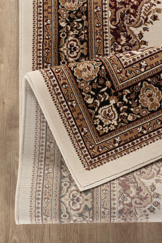 Ivory Multi Traditional Medallion Area Rug - Luxury 100% Polypropylene, 0.47" Pile, 5'3" x 7'3" - Stain Resistant, Durable, Kid & Pet Friendly, Made in Turkey
