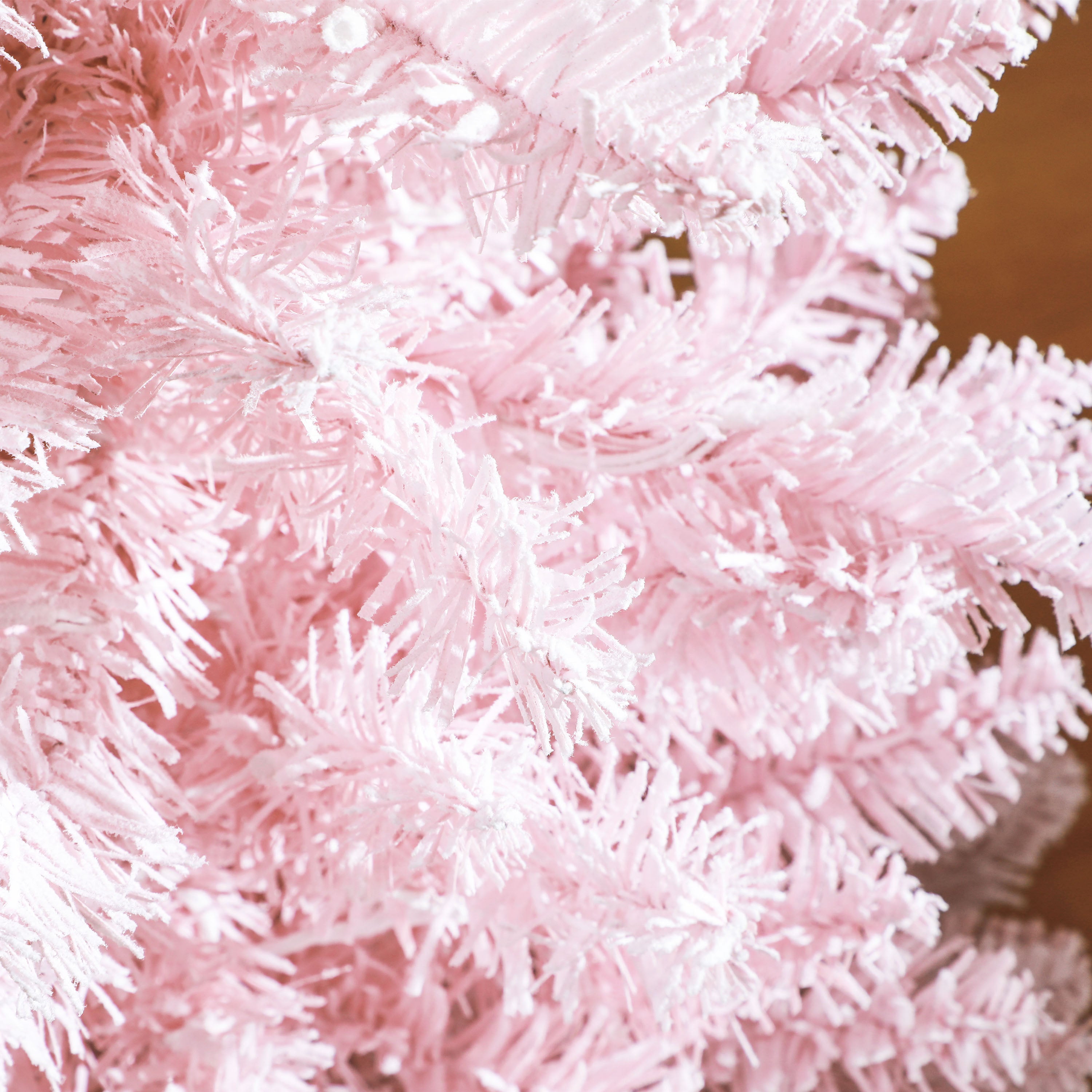 HOMCOM 5' Pink Pre-Lit Slim Noble Fir Artificial Christmas Tree - Snow-Flocked, 160 Warm White LEDs, 294 Tips, Flame-Retardant Plastic - Perfect for Indoor Holiday Decor