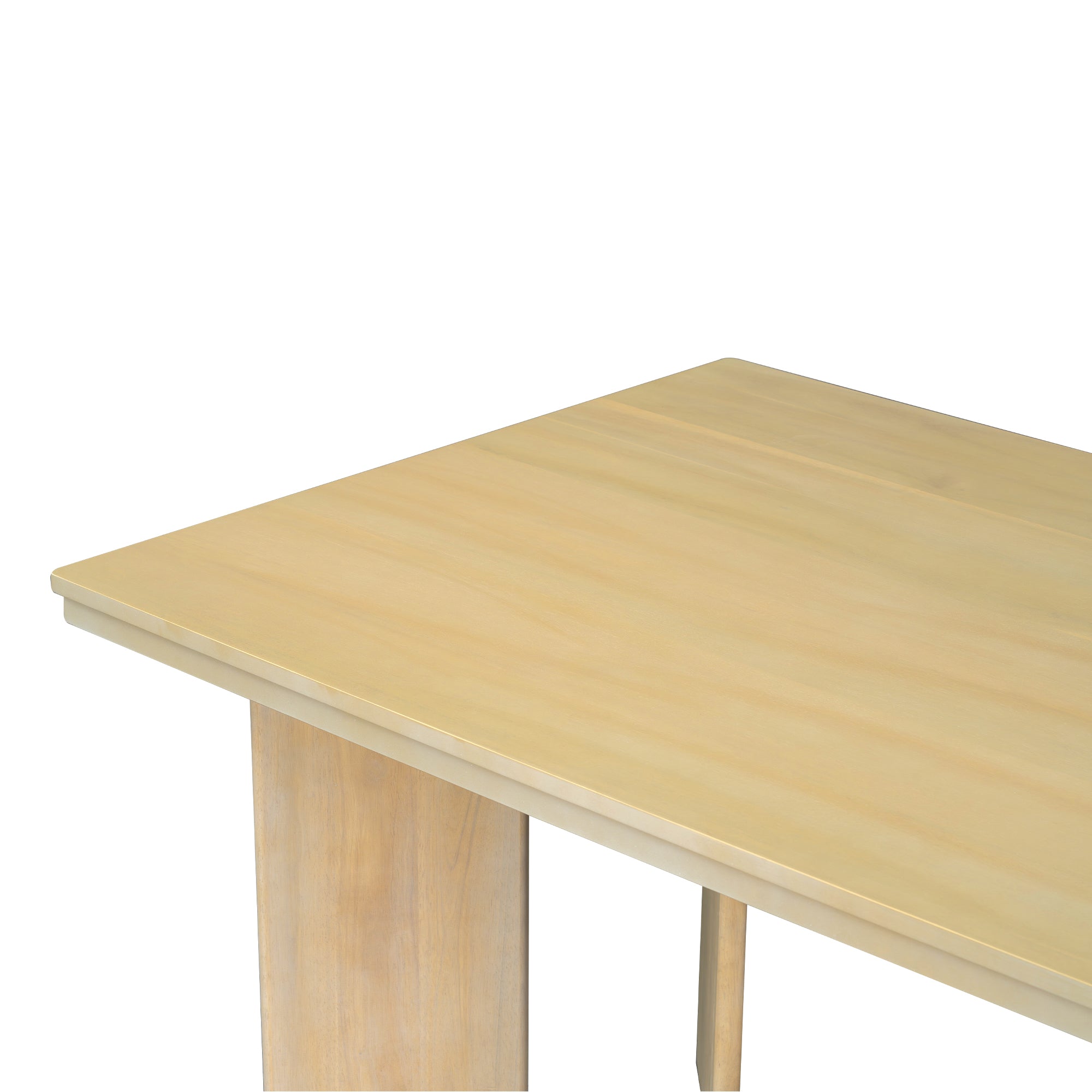 TOPMAX 7-Piece Solid Rubberwood Dining Set: 63.4" Natural Table &amp; 6 Upholstered Beige Chairs for Dining Rooms, Space-Saving Tuck-Away Design, Seats 6, Modern Farmhouse Style