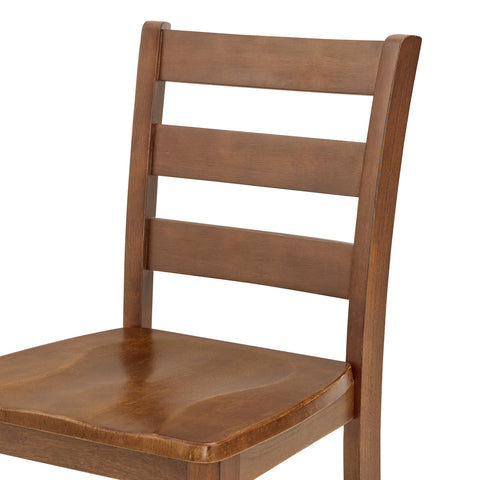 Retro Brown 5-Piece Dining Table Set with 4 Ergonomic Chairs, Space-Saving Design for Kitchen & Living Room, MDF & Rubber Wood, Easy Assembly