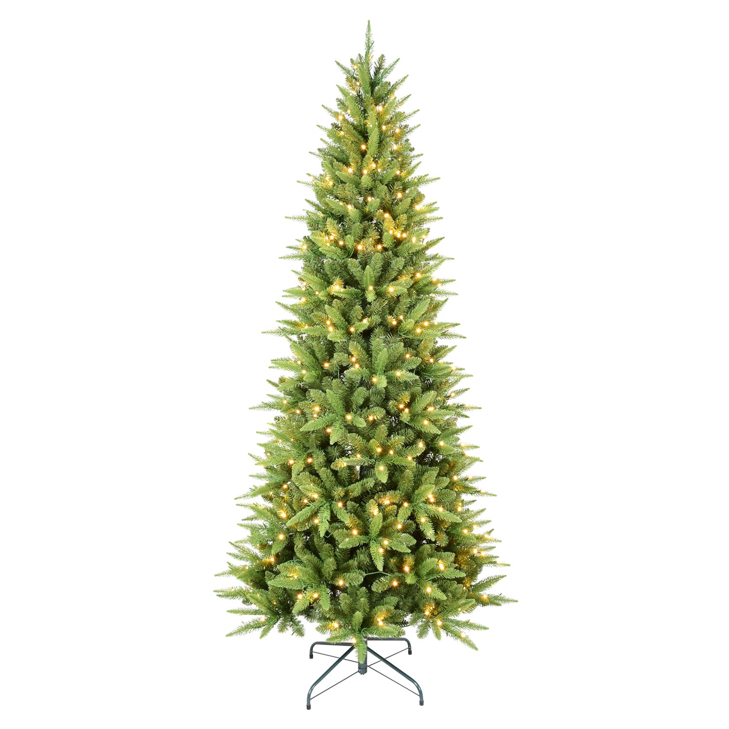5FT Slim Pencil Christmas Tree with 200 Warm White LEDs - Realistic 610 PE+PVC Tips, Hinged Design, Easy Setup, Sturdy Metal Stand for Apartments & Small Spaces