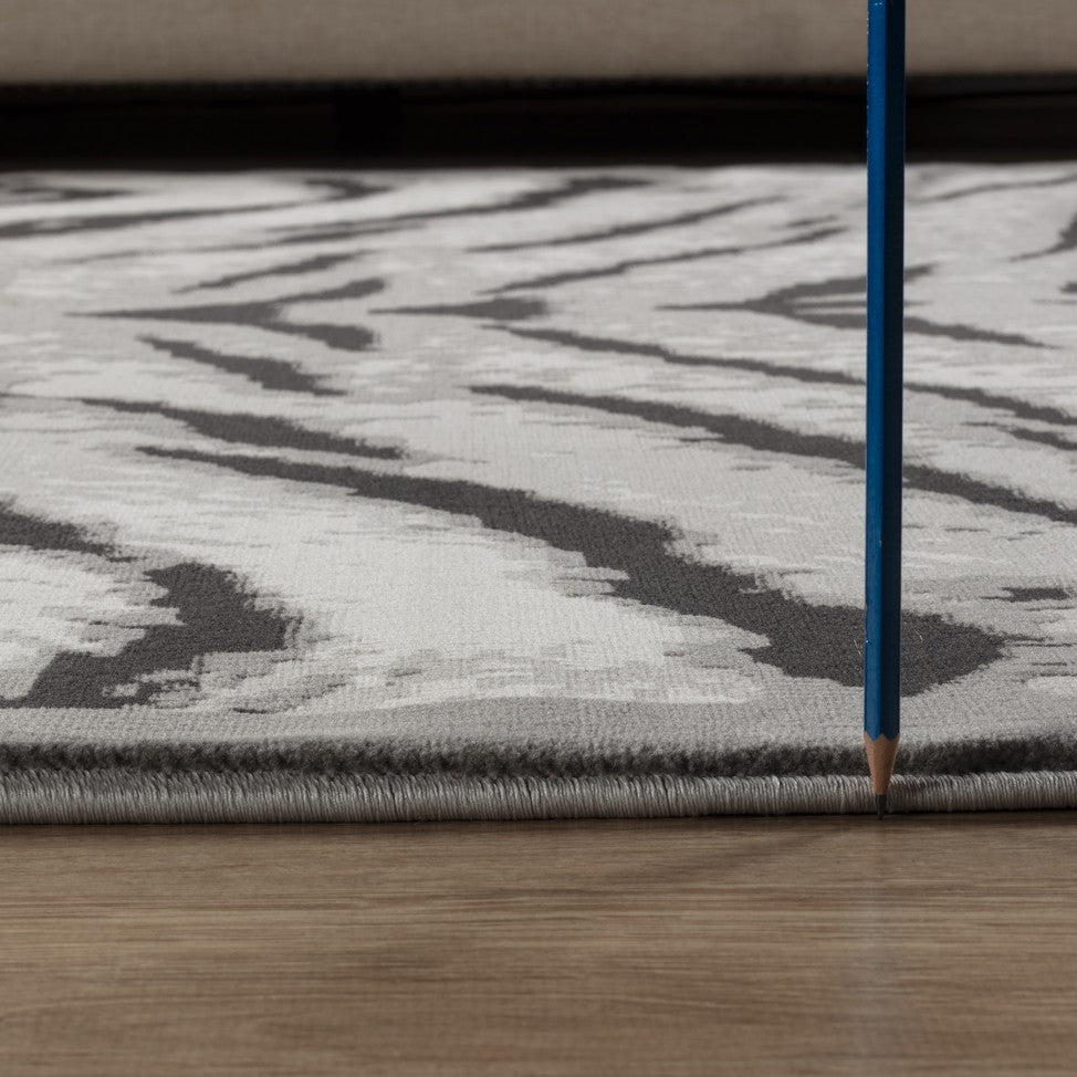 Rustic Gray Cowhide Area Rug 7'10" x 10'3" | 3D Effect Polyester Lodge &amp; Farmhouse Style | Durable, Stain-Resistant, Pet-Friendly | Machine-Made in Turkey | Entryway &amp; High Traffic