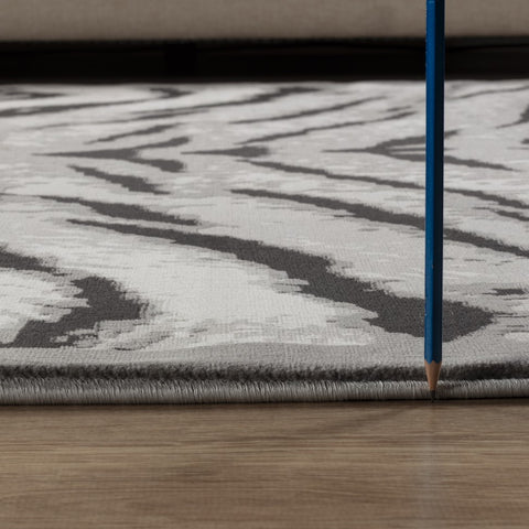 Rustic Gray Cowhide Area Rug 7'10" x 10'3" | 3D Effect Polyester Lodge &amp; Farmhouse Style | Durable, Stain-Resistant, Pet-Friendly | Machine-Made in Turkey | Entryway &amp; High Traffic