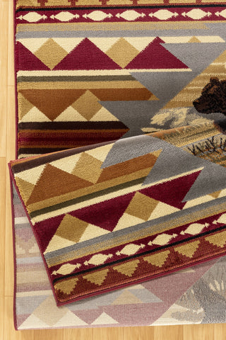 Nature's Nest GC_CBL3001 Lodge Area Rug: 7'10" x 10'3" Red Polypropylene Southwest-Inspired Harmony for Living Room, Bedroom, Entryway. Stain-Resistant, Durable, Kid &amp; Pet Friendly. Made in Turkey.