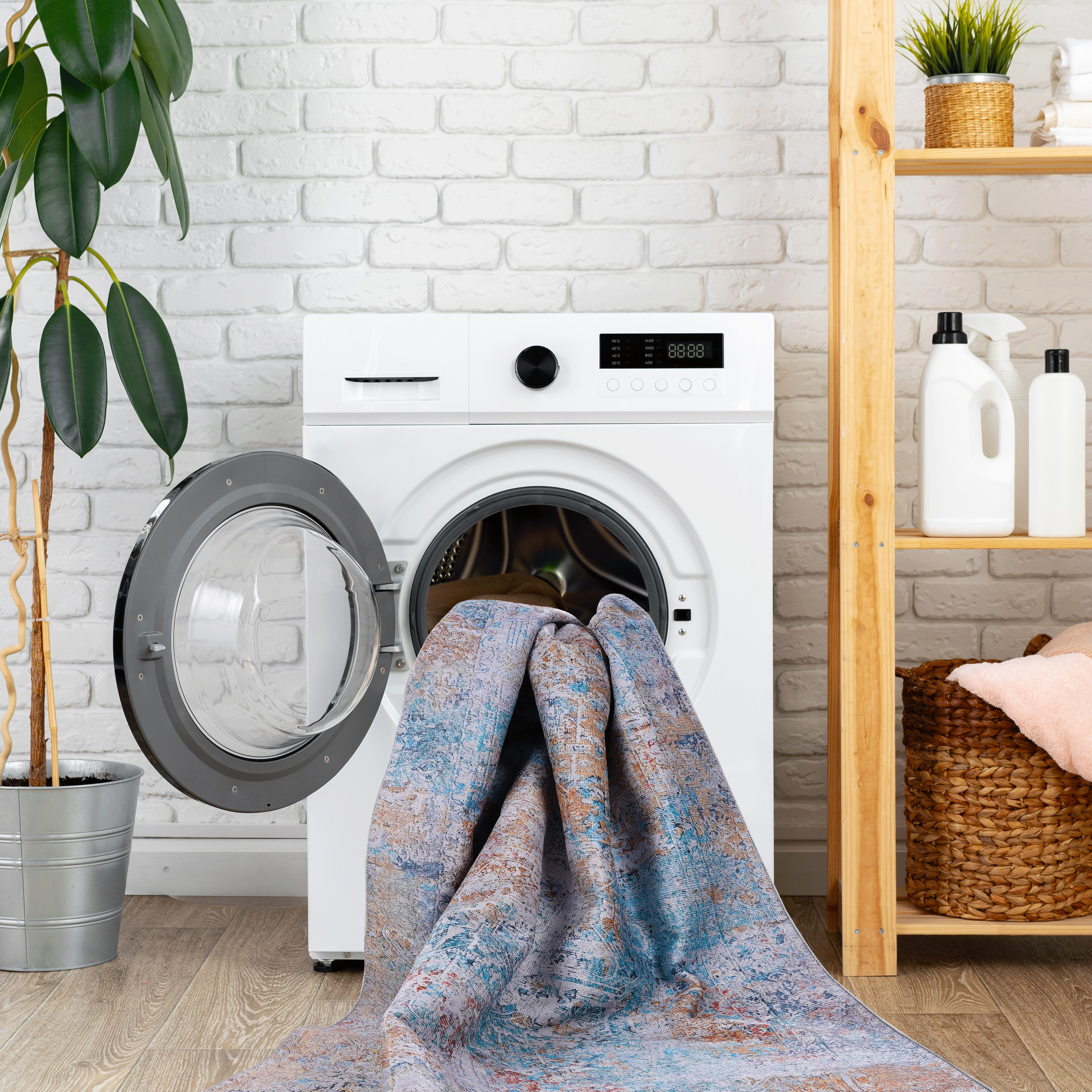 MAVAL Yellow Washable Runner Rug 2'6" x 10' | Soft Polyester Chenille | Non-Slip, Stain-Resistant | Low Pile for Hallway, Kitchen, Entryway | Easy Care Home Decor