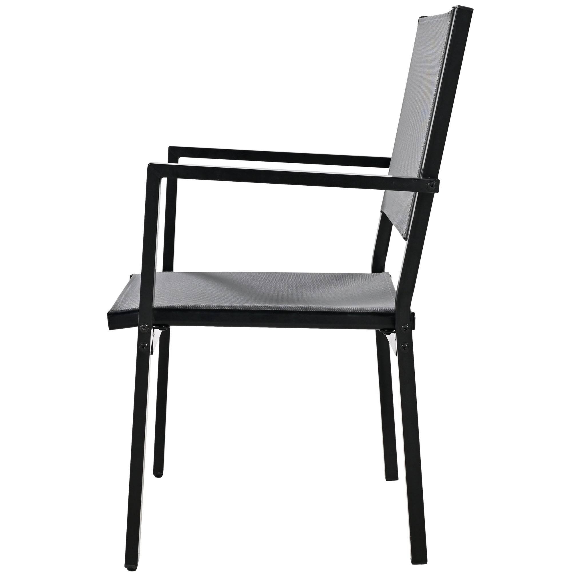 U-Style 6-Seater Steel Outdoor Patio Dining Set - Durable Gray Table & Chairs for Balcony, Backyard, Garden - 58.3" L x 35.4" W - All-Weather Furniture for Residential Use