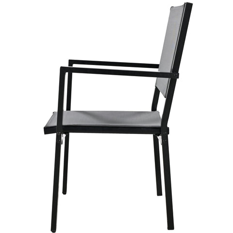 U-Style 6-Seater Steel Outdoor Patio Dining Set - Durable Gray Table & Chairs for Balcony, Backyard, Garden - 58.3" L x 35.4" W - All-Weather Furniture for Residential Use