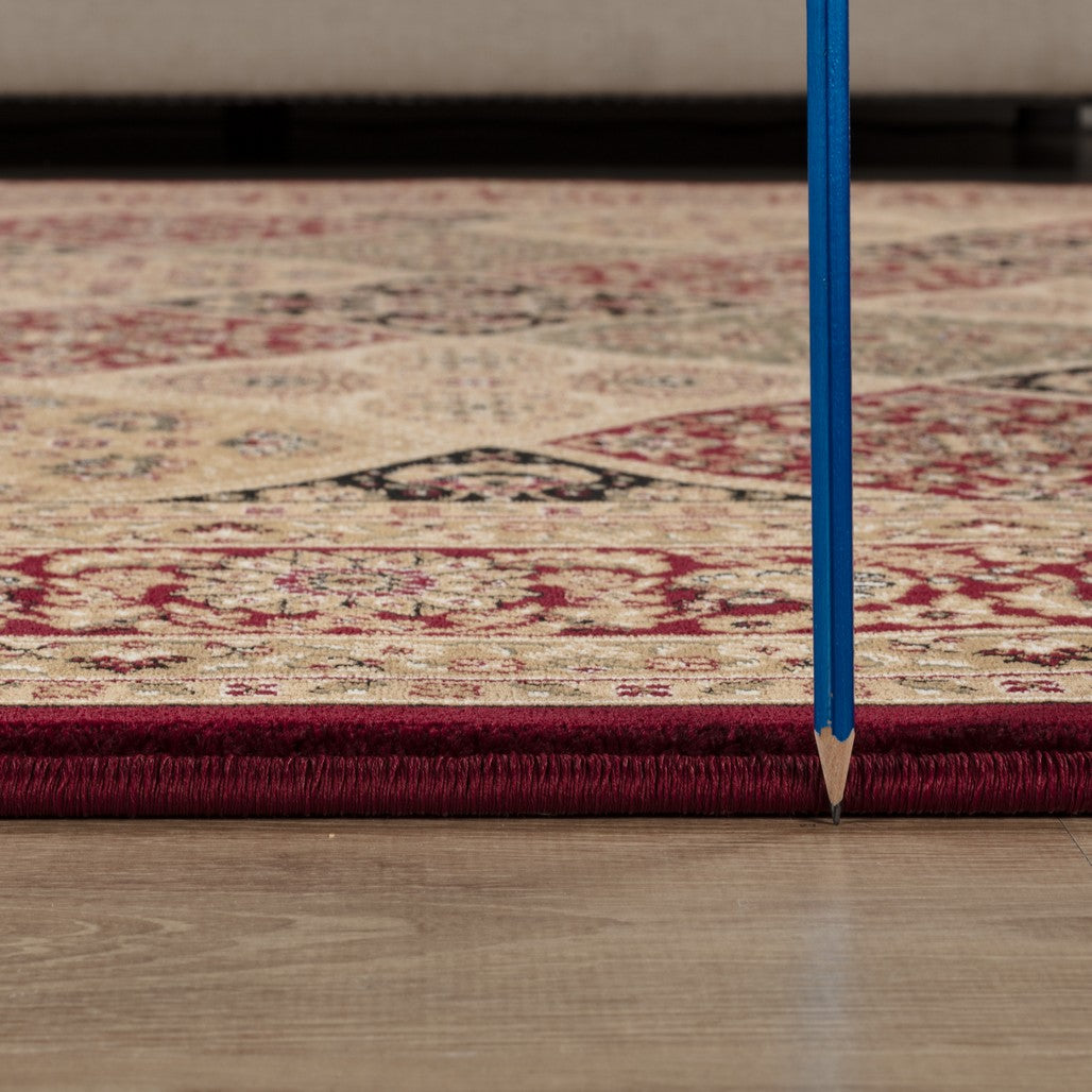 Manchester Red 7'10" x 10'6" Area Rug | Luxury Oriental Patterned Polypropylene | Durable & Stain Resistant | Classic Traditional Design for Living Room, Dining Room, Foyer | Made in Turkey