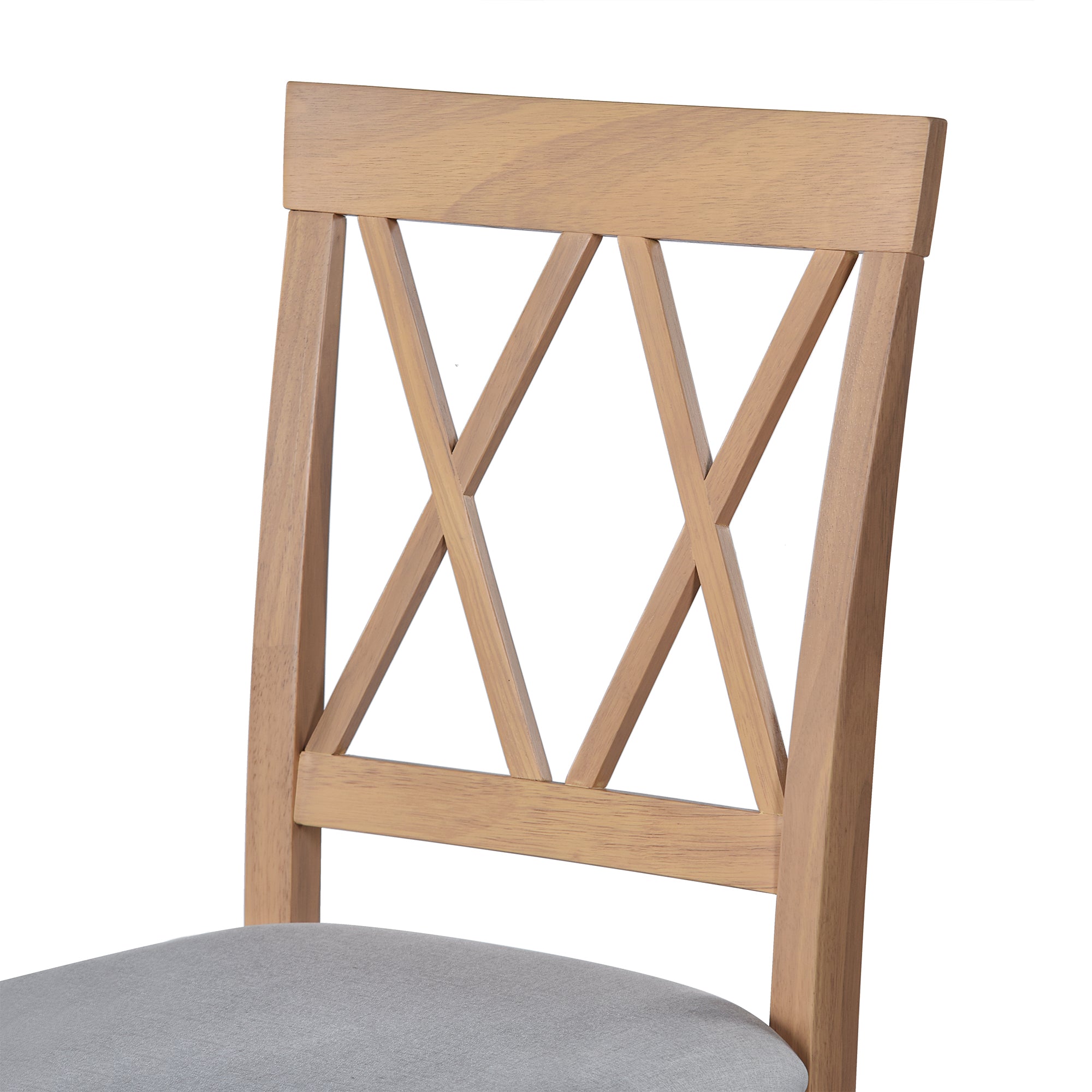 Farmhouse 5-Piece Extendable Dining Set: Natural Drop Leaf Table & 4 Upholstered Chairs for Small Kitchens, Solid Wood & MDF, Space-Saving Design