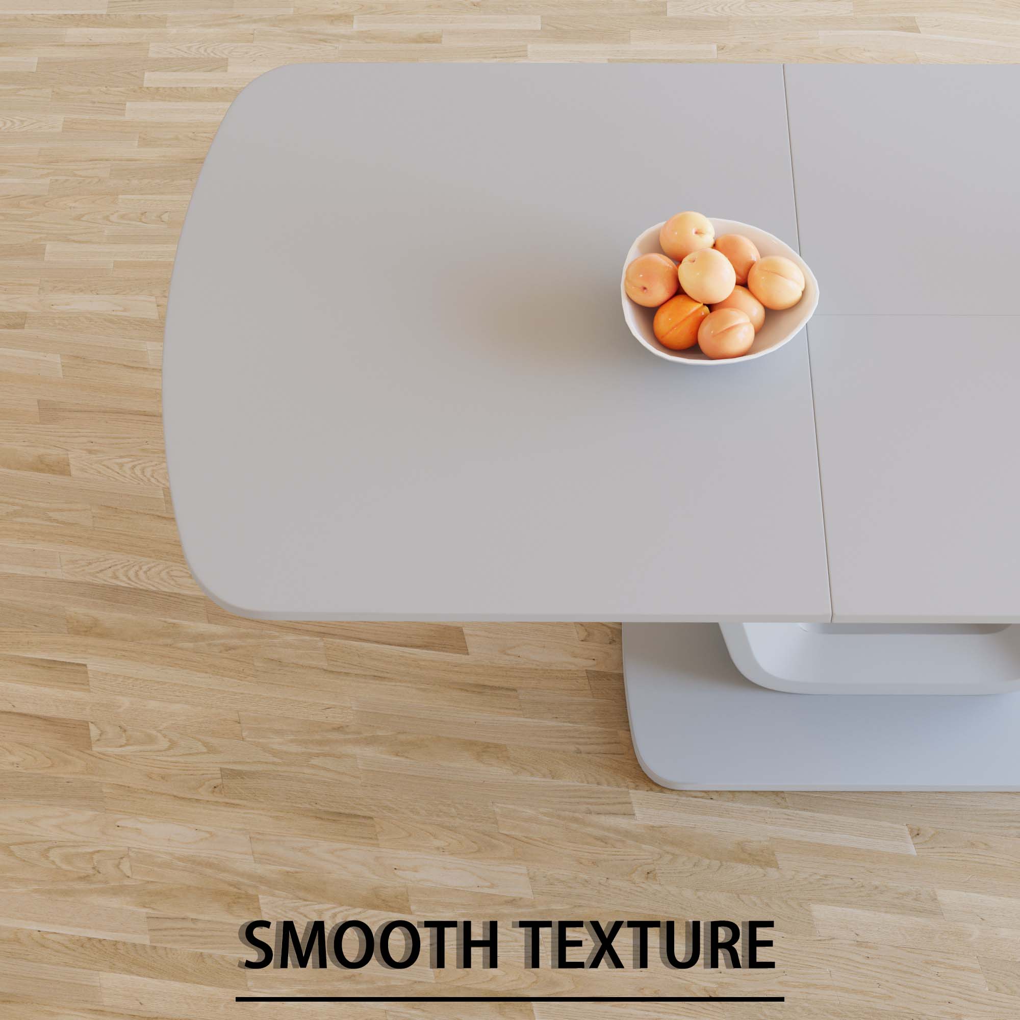 Expandable 62.99"-78.74" Dining Table Set for 2-8, Gray MDF &amp; PU Fabric, 6 Padded Chairs with U-Legs for Kitchen, Dining Room, Living Room, Modern Farmhouse Style