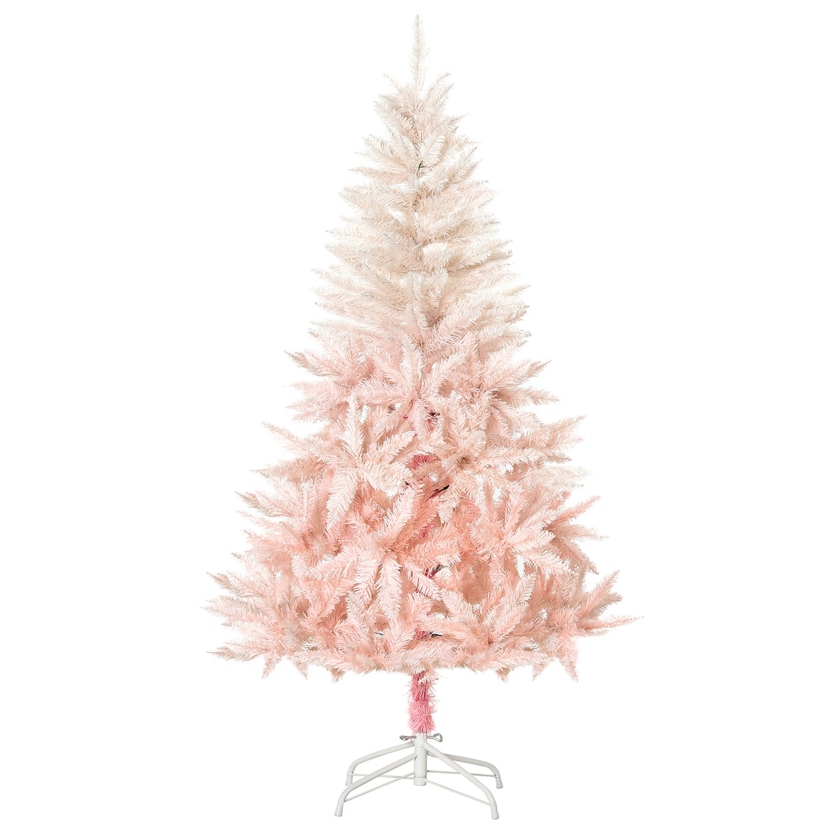 HOMCOM 7ft Pink Unlit Spruce Artificial Christmas Tree: 1000 Realistic Tips, Flame Retardant Plastic, Easy Assembly for Home & Holiday Decor