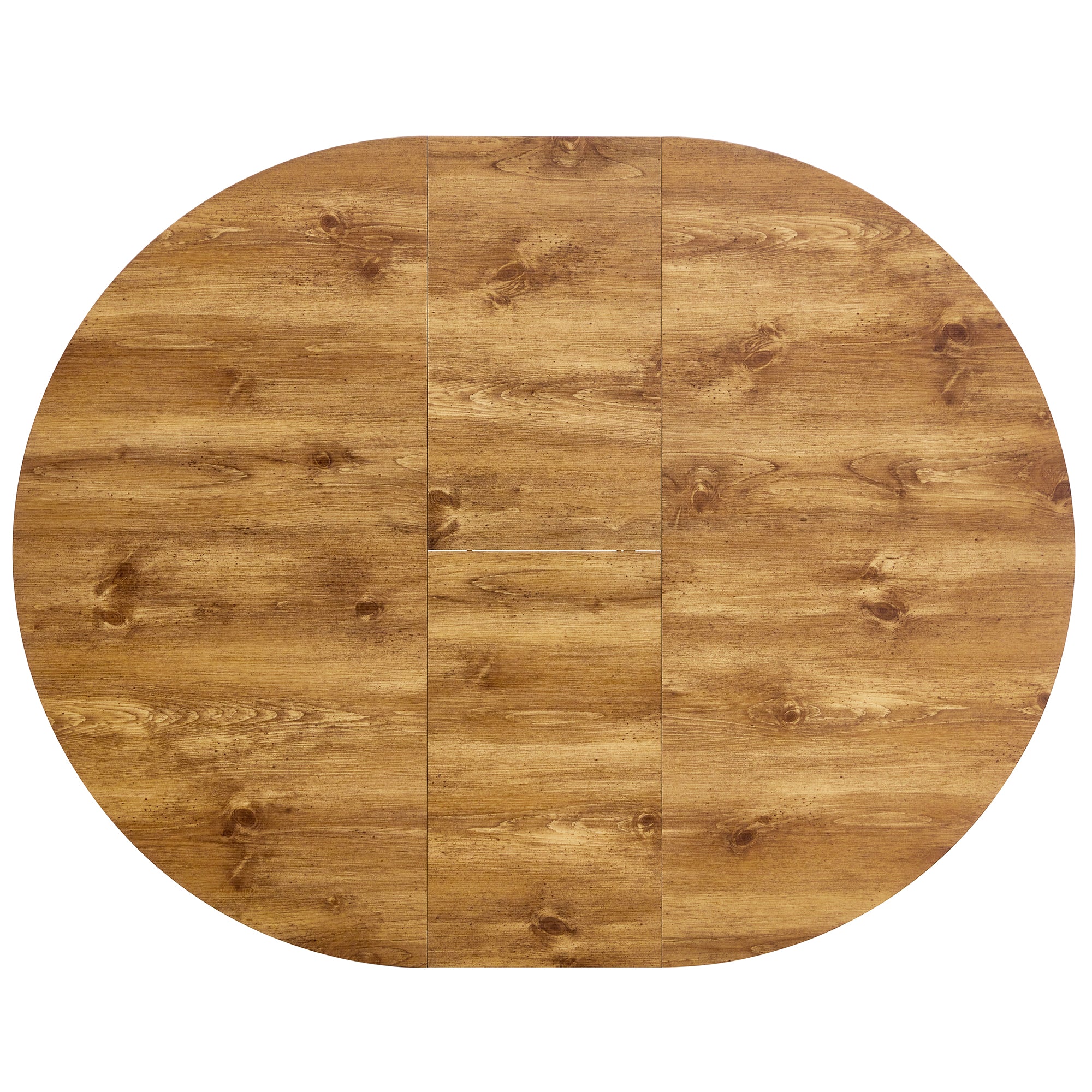 Modern Extendable Round Wood MDF Dining Table Set with 4 PU Cushioned Armless Chairs, Wood Brown, Seats 4, Perfect for Kitchen &amp; Dining Room Gatherings