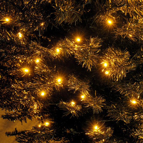 7ft Black Pencil Christmas Tree - Pre-lit Warm White LED, Realistic Flame-Retardant Artificial Xmas Tree for Indoor Decor, Slim Space-Saving Design