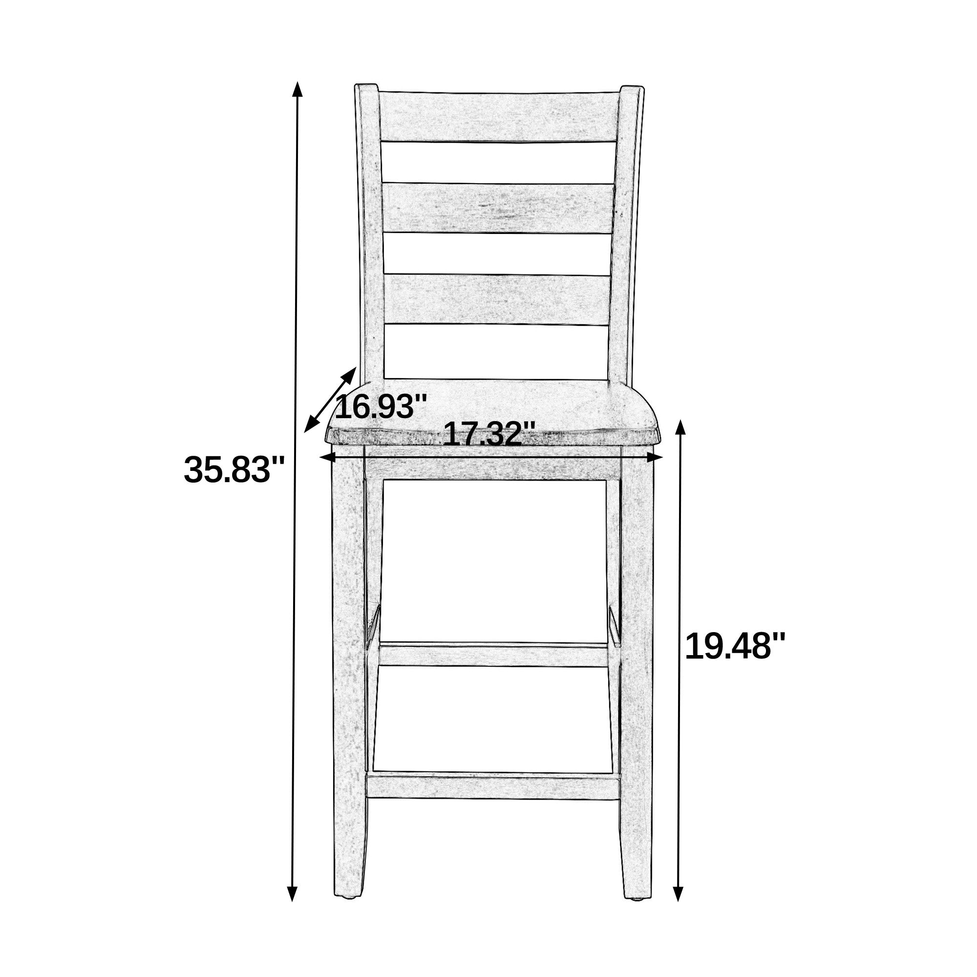 Retro Brown 5-Piece Dining Table Set with 4 Ergonomic Chairs, Space-Saving Design for Kitchen & Living Room, MDF & Rubber Wood, Easy Assembly
