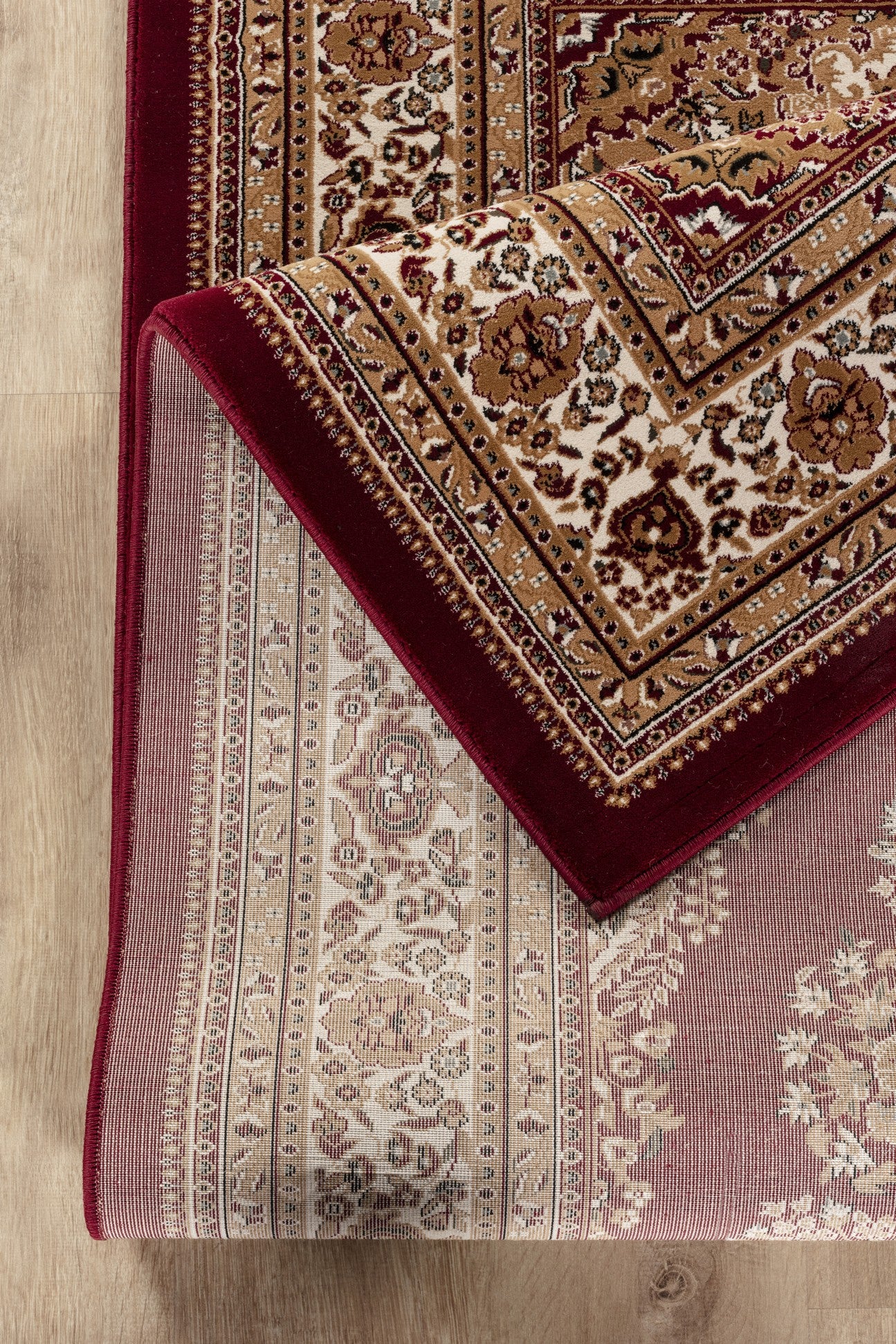 Manchester GC HER5007 Red 7'10" x 10'6" Traditional Medallion Area Rug, 100% Polypropylene, 0.47" Pile Height, Durable, Stain-Resistant, Made in Turkey