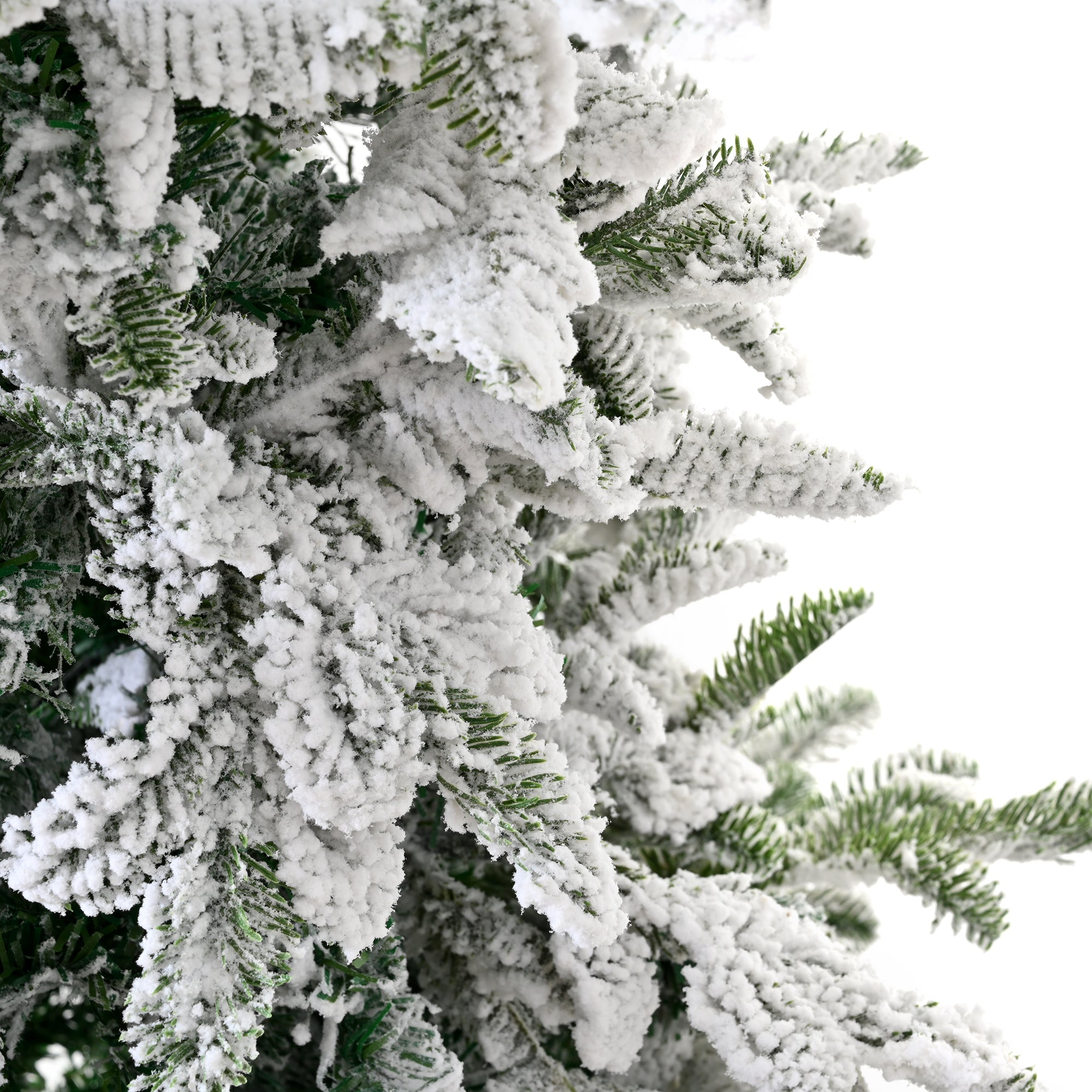 7FT Snow Flocked Christmas Tree | Lifelike PE/PVC Mixed Branches | Full & Lush Unlit Artificial Tree | White, 41" Wide | Easy Assembly Holiday Decor for Home, Party, Mall