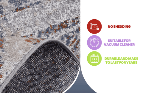 PAYAS Collection 5x7 Beige Geometric Area Rug - Stain-Resistant, Non-Shedding Polyester for Living Room, Bedroom, Entryway, Home Office; Easy Care, Durable, Medium Pile