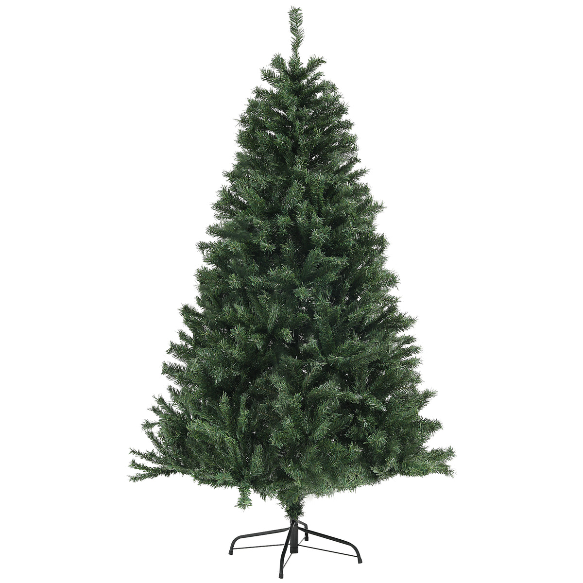 HOMCOM 6ft Artificial Christmas Tree: Realistic Green Xmas Tree with 1000 Branch Tips, Auto Open Design, Flame Retardant, Steel Base for Home &amp; Office Holiday Decor
