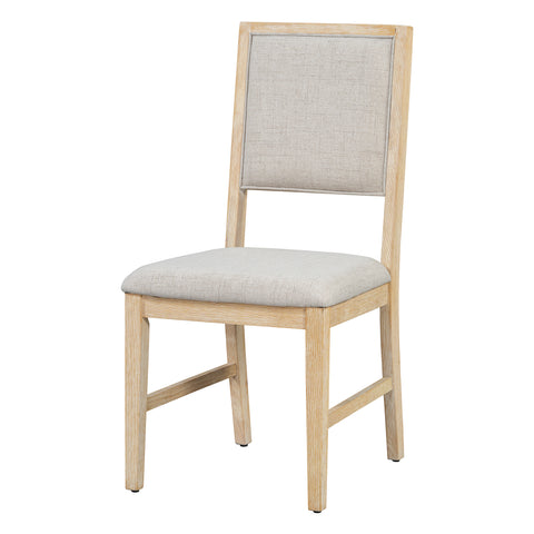 TREXM 6-Piece Retro Dining Table Set for 6, 60" Oak Veneer Wood Kitchen Table & 4 Chairs with Upholstered Bench, Natural Finish, Dining Room & Kitchen Use, Durable Rubberwood Legs