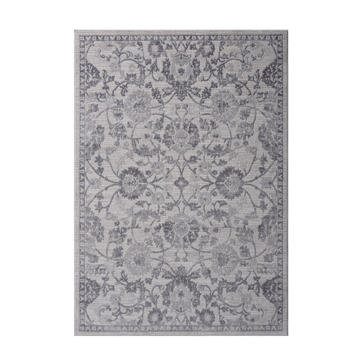 MARFI Collection 5x7 Oriental Area Rug - Stain Resistant, Non-Shedding Polyester in Grey; Durable, Kid & Pet Friendly for Living Room, Bedroom, Office, Turkey