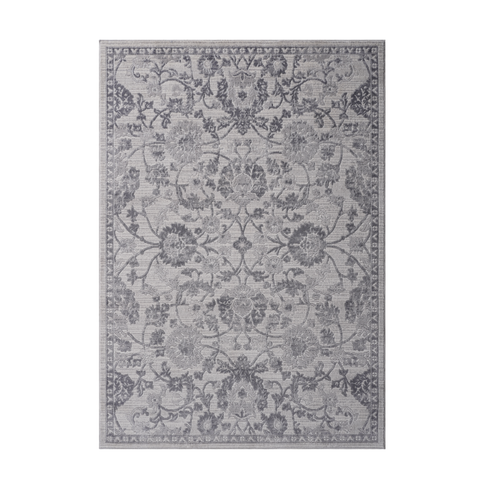 MARFI Collection 5x7 Oriental Area Rug - Stain Resistant, Non-Shedding Polyester in Grey; Durable, Kid & Pet Friendly for Living Room, Bedroom, Office, Turkey