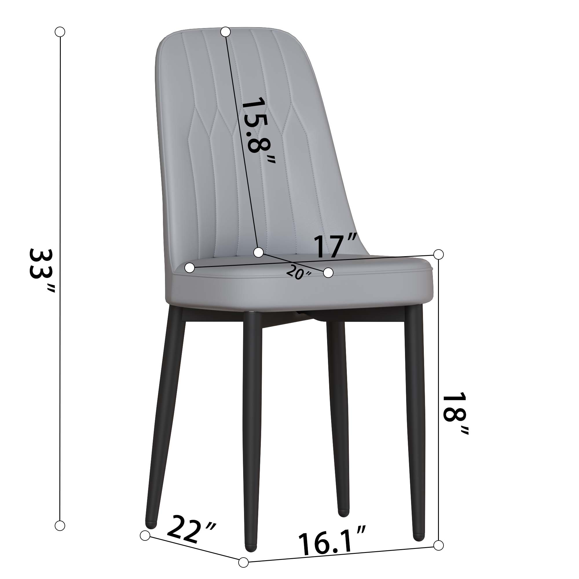 Expandable Dining Table Set for 2-8 People, 63-79" Gray MDF Kitchen Table with 4 PU Leather Padded Chairs, U-Shaped Legs, Modern Farmhouse Style for Dining Room & Living Room