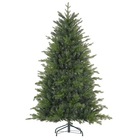 HOMCOM 6ft Artificial Christmas Tree: Realistic Green Xmas Tree with 1821 Tips, Hinged Branches for Easy Assembly, Foldable Metal Stand, Flame Retardant Decor for Home &amp; Office Holiday Festivities