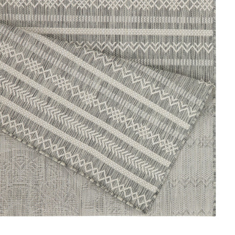 Sunshine GC_HAR2018 2'7" x 7'3" Silver Polypropylene Indoor/Outdoor Area Rug - Stain Resistant, Easy Clean, Durable Flatweave for Entryways &amp; High Traffic Areas, Made in Turkey