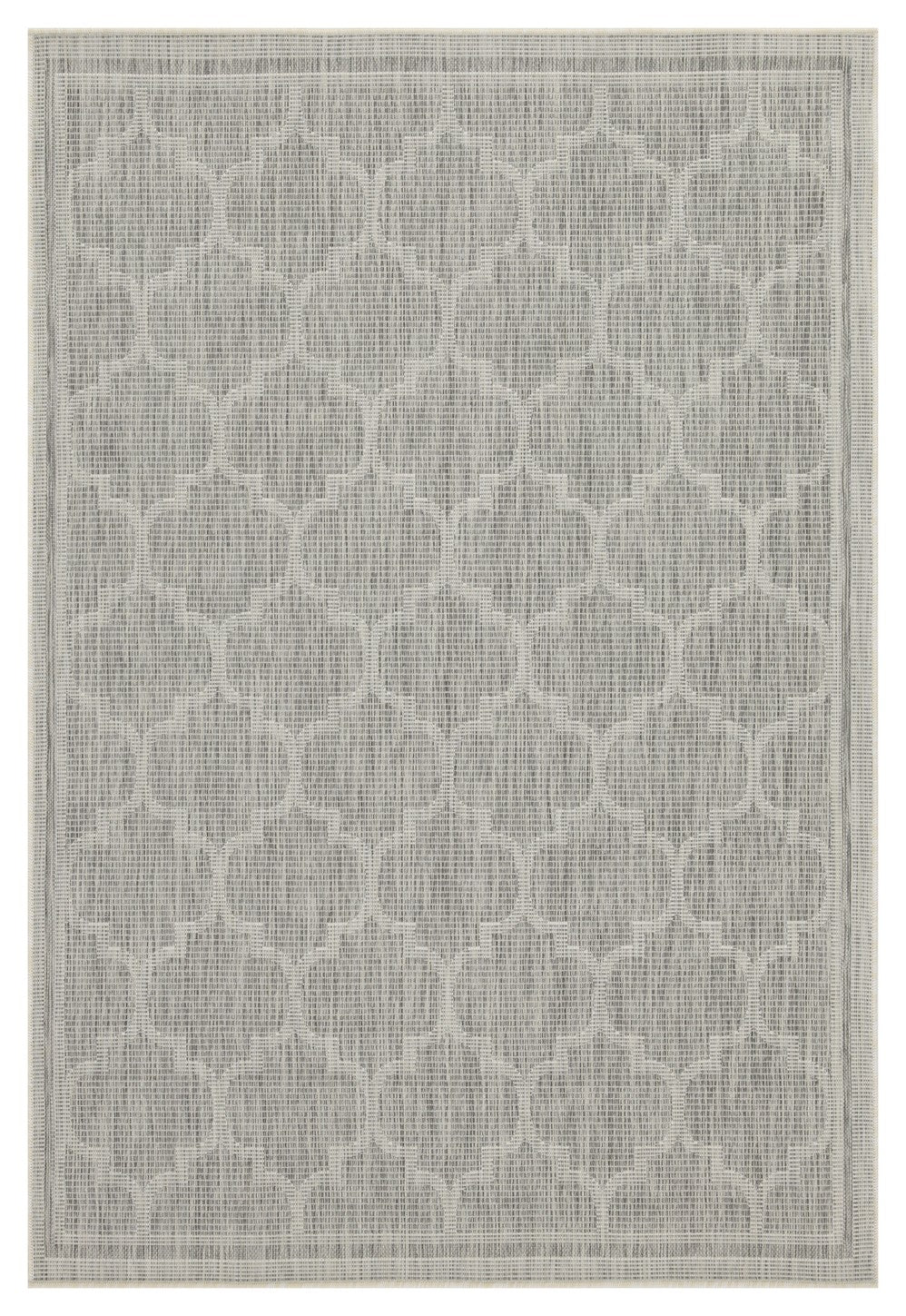 Sunshine GC_HAR2006 Silver Trellis Indoor/Outdoor Area Rug (7'10" x 10'3") - Durable Polypropylene, Stain Resistant, Easy Clean, Turkey Made