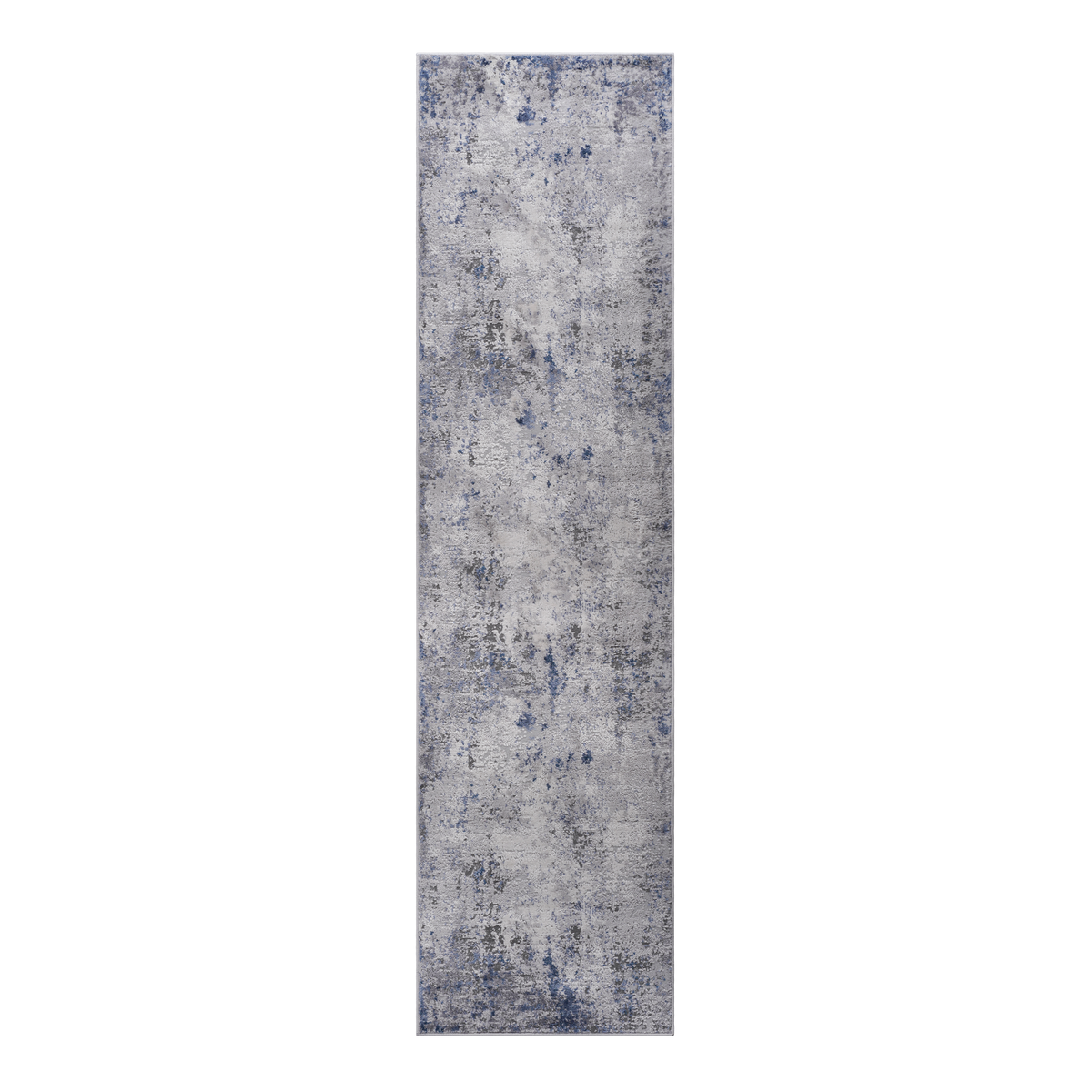 MARFI Collection 2'x8' Runner Rug - Stain-Resistant Polyester, Medium Pile, Silver/Blue Abstract Design - Kid & Pet Friendly, Durable for Entryway, Hallway, Living Room, Kitchen