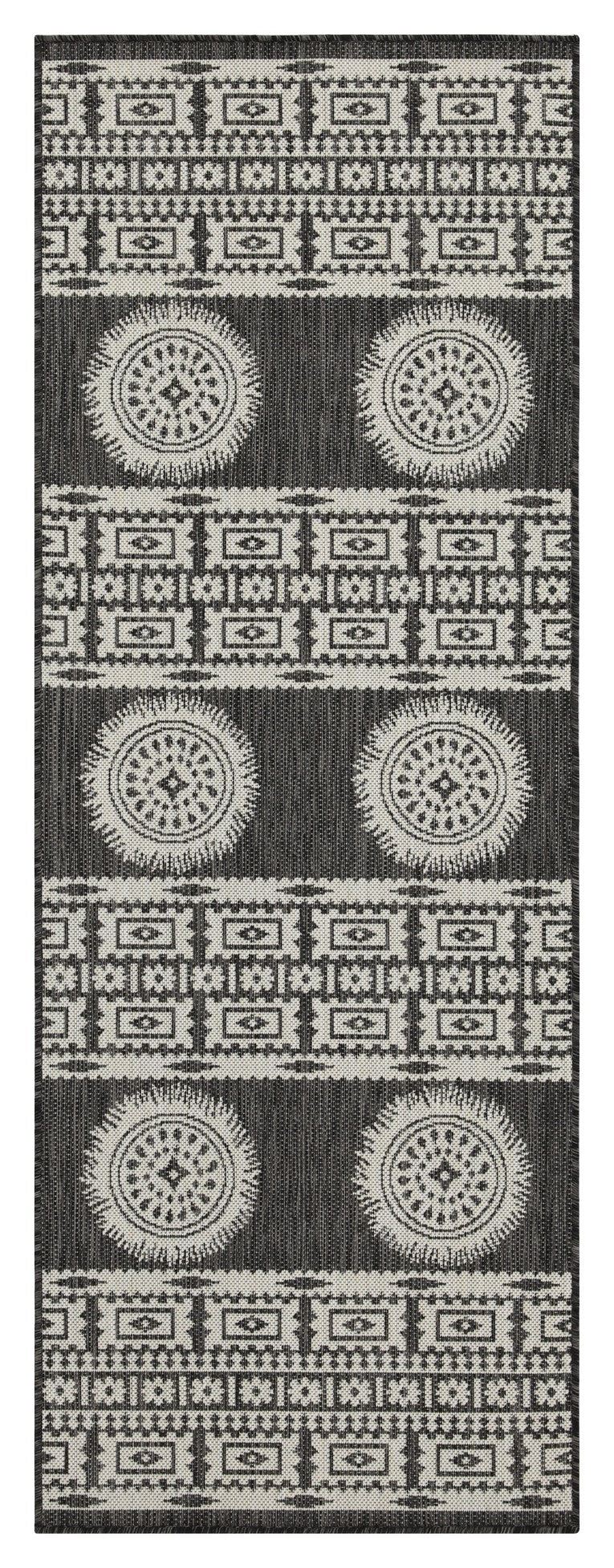 Sunshine GC Anthracite 7'10" x 10'3" Indoor/Outdoor Area Rug - Durable Polypropylene, Stain-Resistant, Flatweave, Easy Clean, Made in Turkey