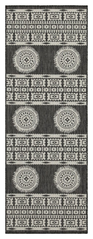 Sunshine GC Anthracite 7'10" x 10'3" Indoor/Outdoor Area Rug - Durable Polypropylene, Stain-Resistant, Flatweave, Easy Clean, Made in Turkey