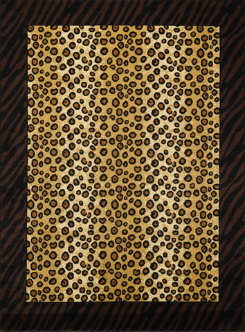 Tribes GC_YLS4014 2'7" x 7'3" Beige & Black Animal Print Runner Rug - 100% Polypropylene, Stain-Resistant, Kid & Pet Friendly, Machine-Made in Turkey