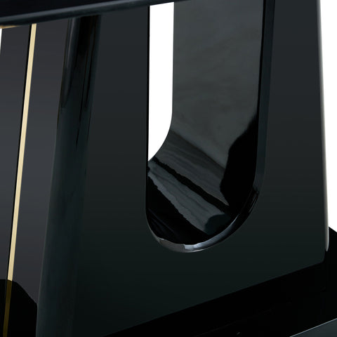 Modern Minimalist Dining Table Set with Imitation Marble Glass Top &amp; U-Bracket Legs - Seats 4-8 - Black &amp; Gold MDF - Perfect for Dining &amp; Living Rooms