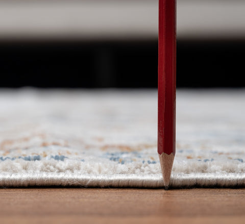 Noble GC_GEN7007 Ivory 2x3 ft Area Rug: Soft Polyester Accent Rug, Stain-Resistant, Low Pile for Entryways &amp; Furniture, Durable Jute Backing, Made in Turkey