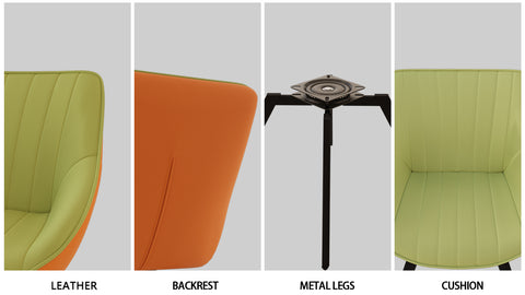 63" Cream MDF Dining Table Set with 6 Green PU Leather Chairs, Modern Industrial Style, Ergonomic Design, Perfect for Kitchen, Dining Room, Home &amp; Office Gatherings