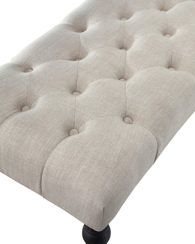 Leviton Urban Style Dark Wash Wood Dining Set: 5-Piece Rectangular Table, 4 Padded Chairs & Bench for Dining Room | Solid Rubberwood Frame, Black Legs, Button Tufted Fabric Seats | 65" W Table