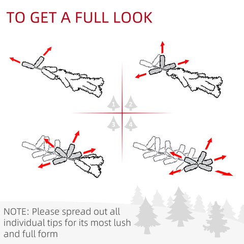 HOMCOM 7.5' Black Douglas Fir Artificial Christmas Tree | 500 Warm White LED Lights | 1346 Realistic Tips | Hinged Branches | Metal Base | Holiday Decor for Home &amp; Indoor Use