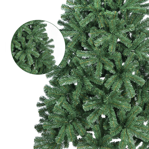 7FT Full Green Artificial Christmas Tree: 774 PVC Tips, Hinged Design, Metal Stand – Lush Holiday Decor for Apartments, Offices, Parties &amp; Indoor Spaces