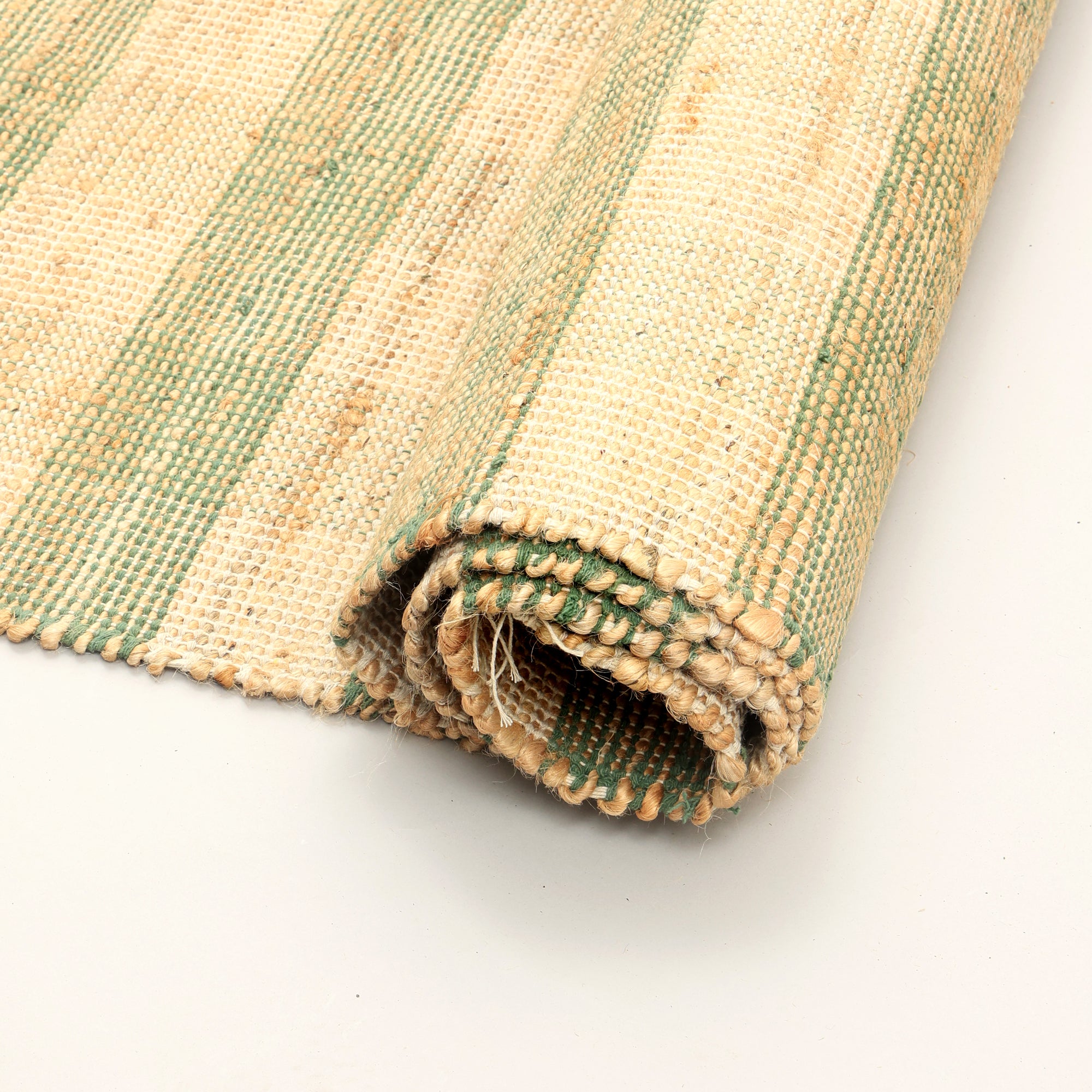 Handwoven Jute Area Rug - Durable Dark Brown Plaid, 5x7 ft - Eco-Friendly Cotton Blend, Natural Fiber, Soft Underfoot, Versatile for Living Room, Bedroom, Entryway, India