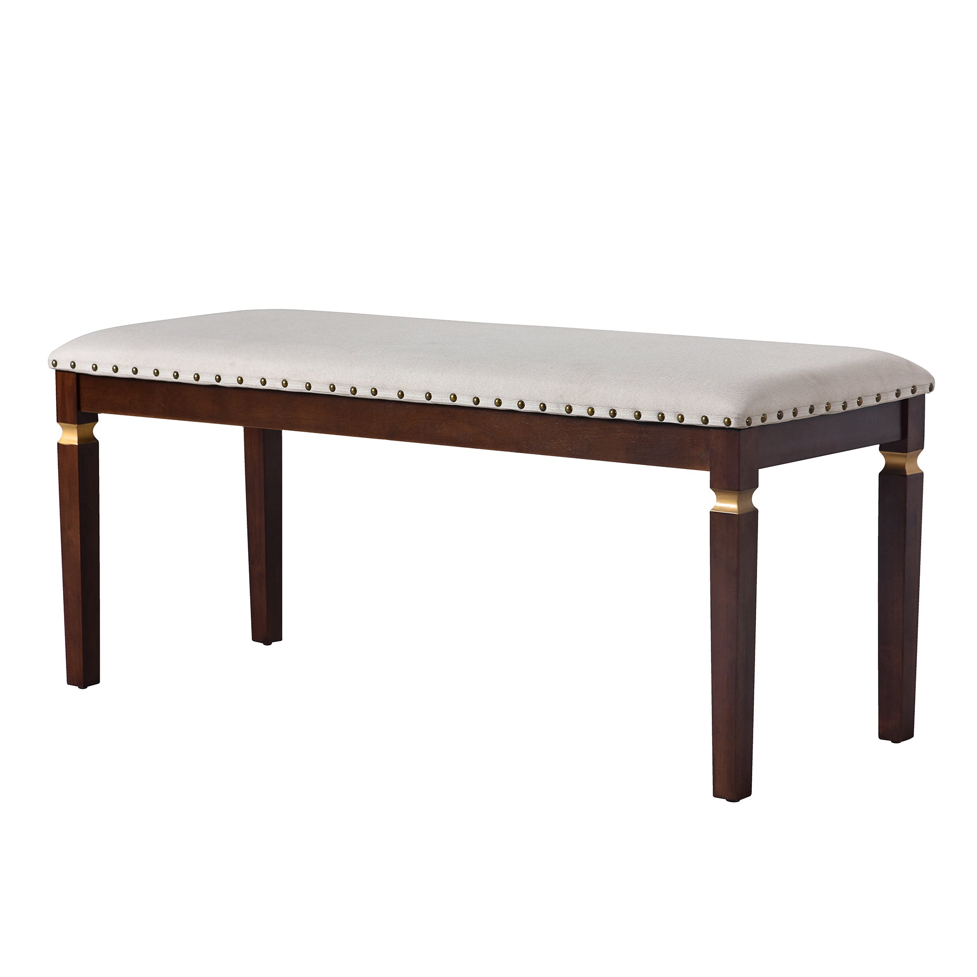 6-Piece Espresso Solid Wood Dining Table Set: 60" Rectangular Table, 4 High-Back Tufted Chairs & Bench, Seats 6 for Kitchen & Dining Room, Elegant Craftsmanship & Comfort