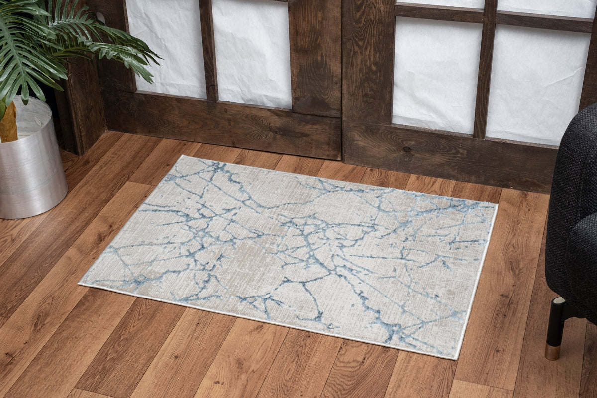 Elegance GC_CNC6005 Blue 7'10"x10'3" Area Rug | Soft Polyester, Durable Jute Backing | Kid & Pet Friendly, Stain Resistant | Modern Artistry for Living Room, Bedroom, High Traffic Areas | Made in Turkey