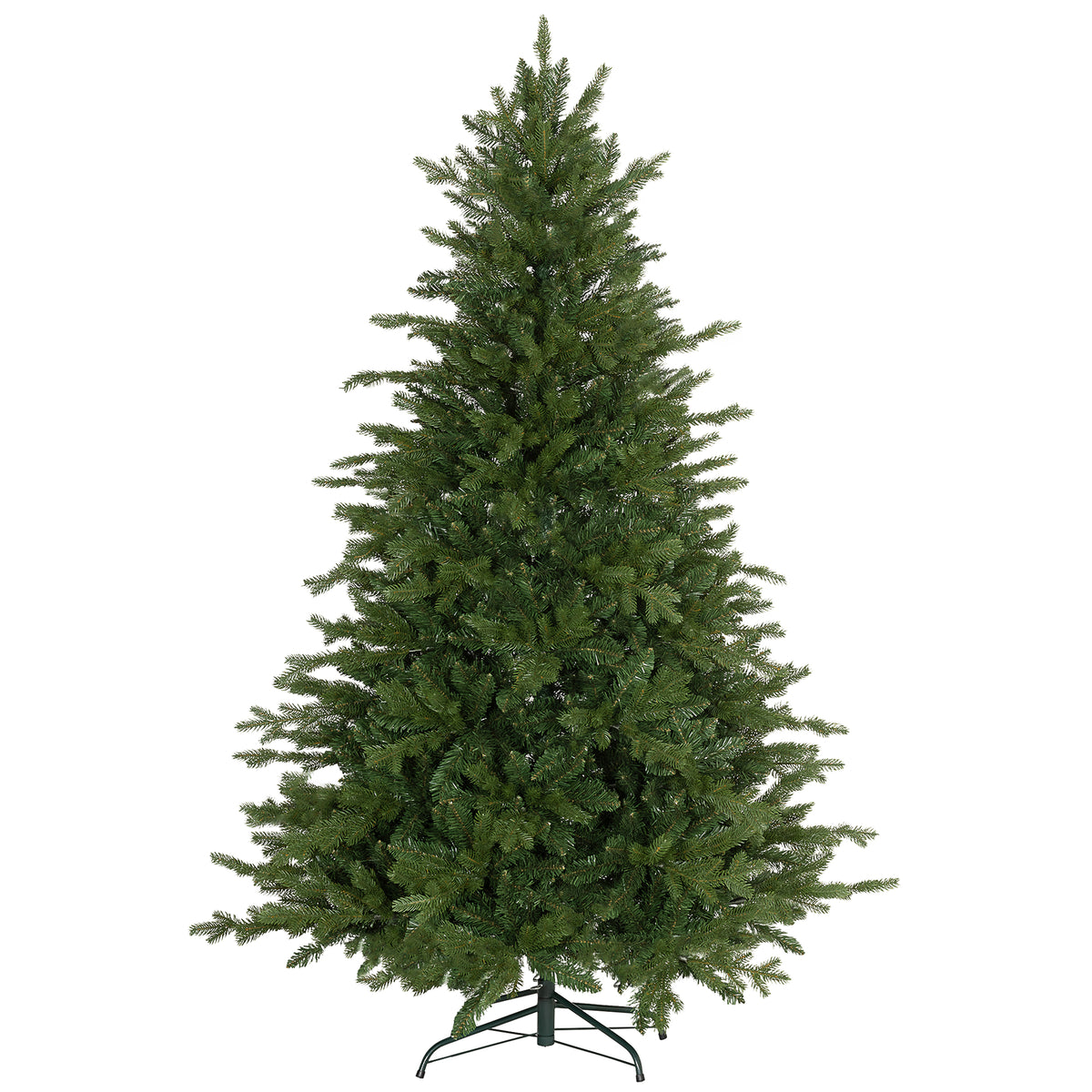 HOMCOM 6ft Artificial Christmas Tree: Realistic Green Xmas Tree with 1821 Tips, Hinged Branches for Easy Assembly, Foldable Metal Stand, Flame Retardant Decor for Home &amp; Office Holiday Festivities