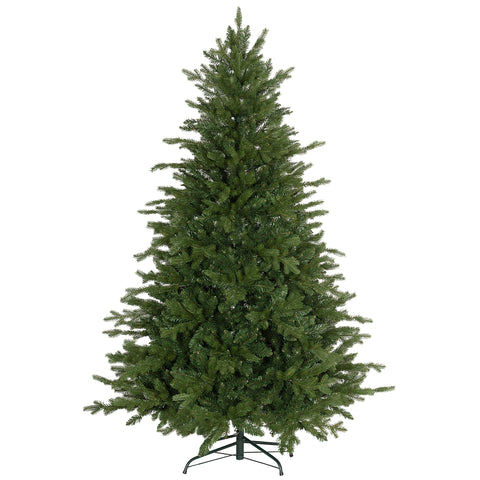 HOMCOM 6ft Artificial Christmas Tree: Realistic Green Xmas Tree with 1821 Tips, Hinged Branches for Easy Assembly, Foldable Metal Stand, Flame Retardant Decor for Home &amp; Office Holiday Festivities