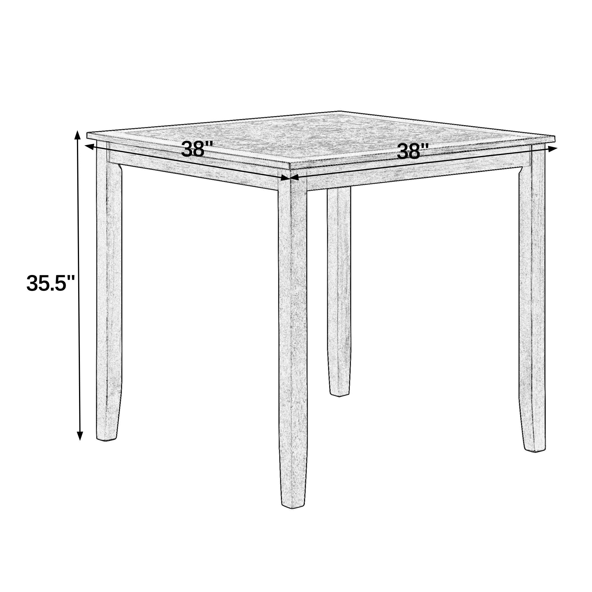 Retro Brown 5-Piece Dining Table Set with 4 Ergonomic Chairs, Space-Saving Design for Kitchen & Living Room, MDF & Rubber Wood, Easy Assembly