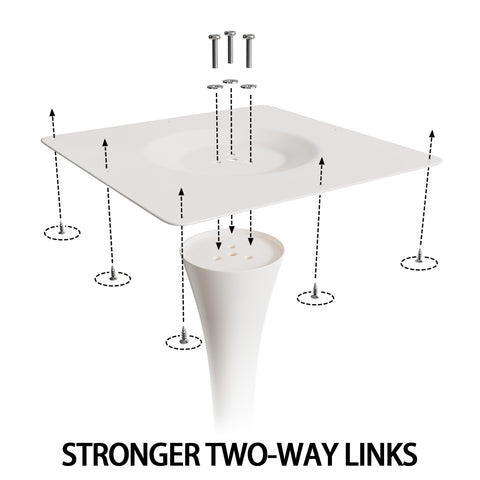 31.5" White Round Tulip Dining Table Set for 2-4 People, MDF Top & Base with 2 White PU Leather Metal Leg Chairs, Modern Kitchen & Small Space Furniture