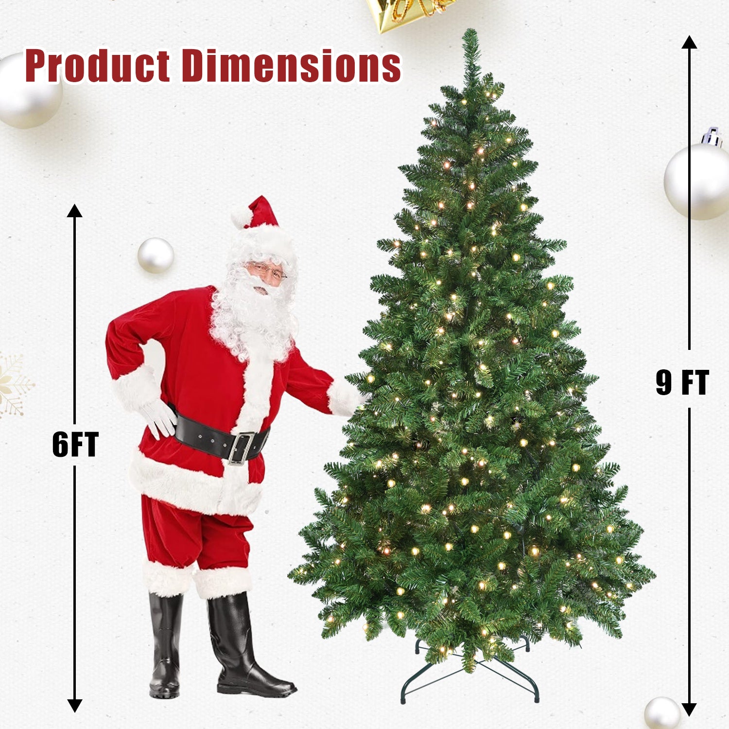 7ft Green Christmas Tree: WiFi Smart App RGB LED Lights (400 LEDs, 38 Functions, Music Sync) | 1063 PVC Tips, Hinged, Metal Stand | Realistic Holiday Decor for Festive Indoor Spaces