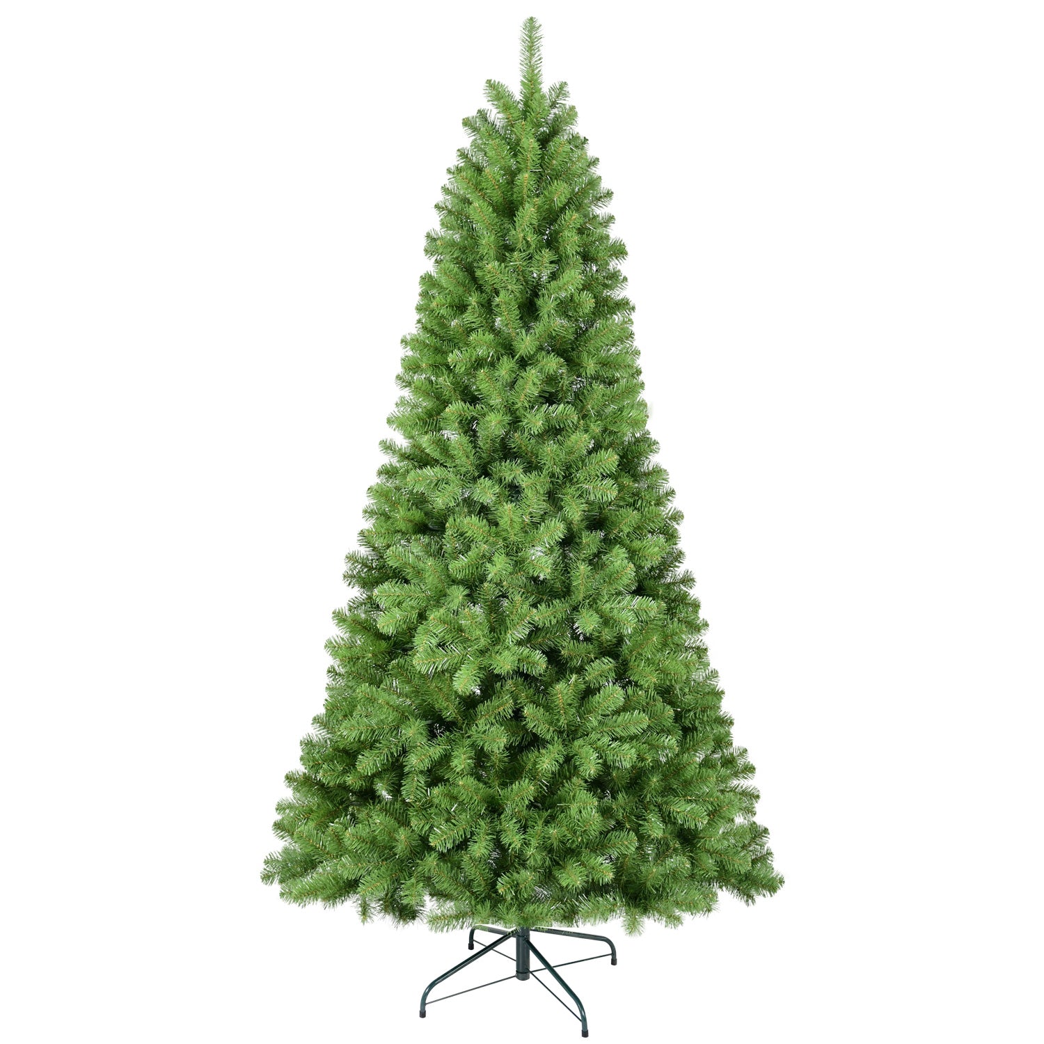 8ft Hinged Artificial Christmas Tree | 1430 Lush PVC Tips | Memory Wire for Easy Fluffing | Vibrant Green | Indoor Holiday Home & Office Decor