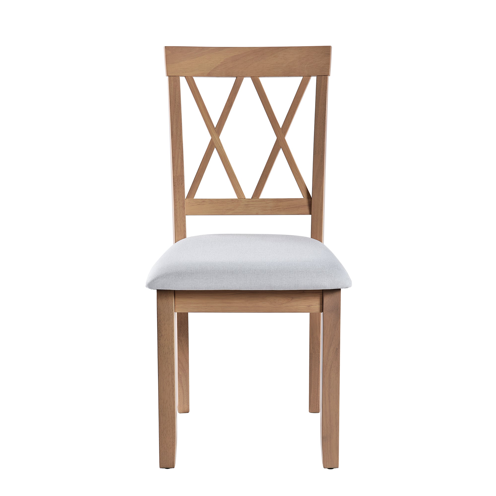 Farmhouse 5-Piece Extendable Dining Set: Natural Drop Leaf Table & 4 Upholstered Chairs for Small Kitchens, Solid Wood & MDF, Space-Saving Design